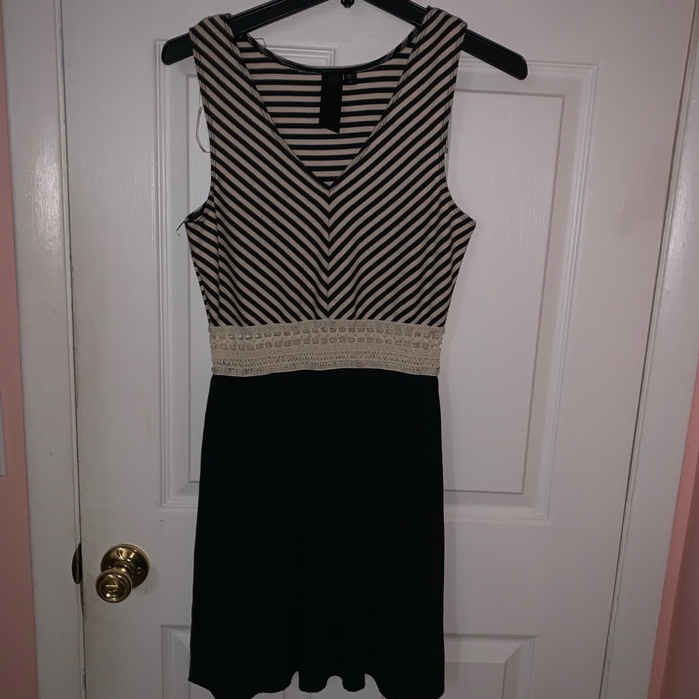 Half striped mini dress